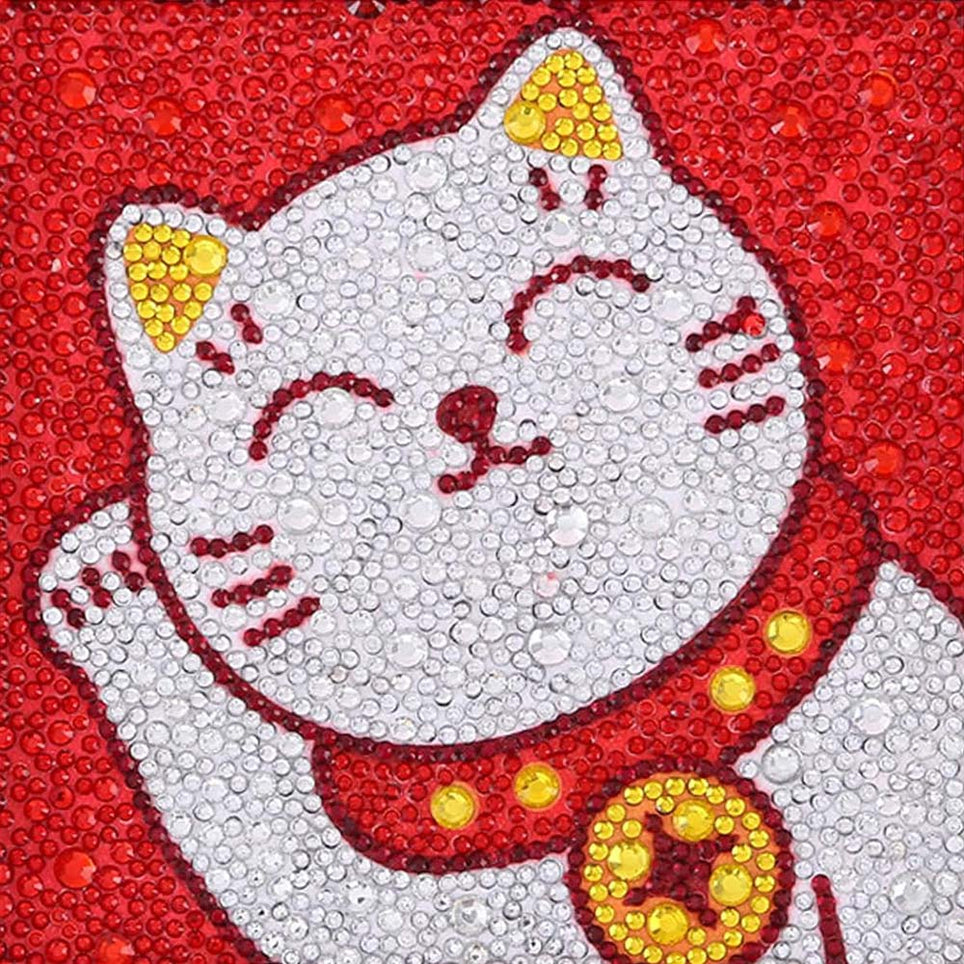 5D  Diamond Painting Katze mit Strasssteinchen, Unique-Diamond