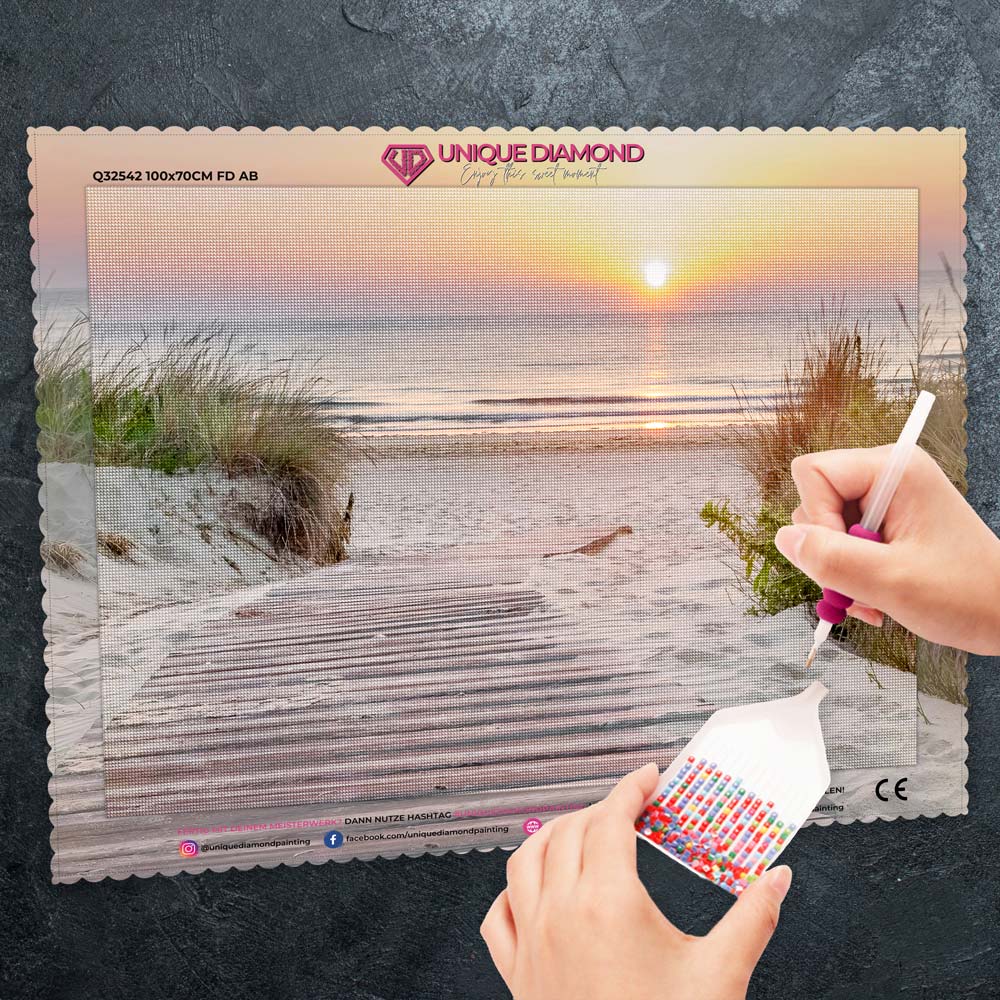5D Diamant Painting – Weg zum Strand Unique-Diamond
