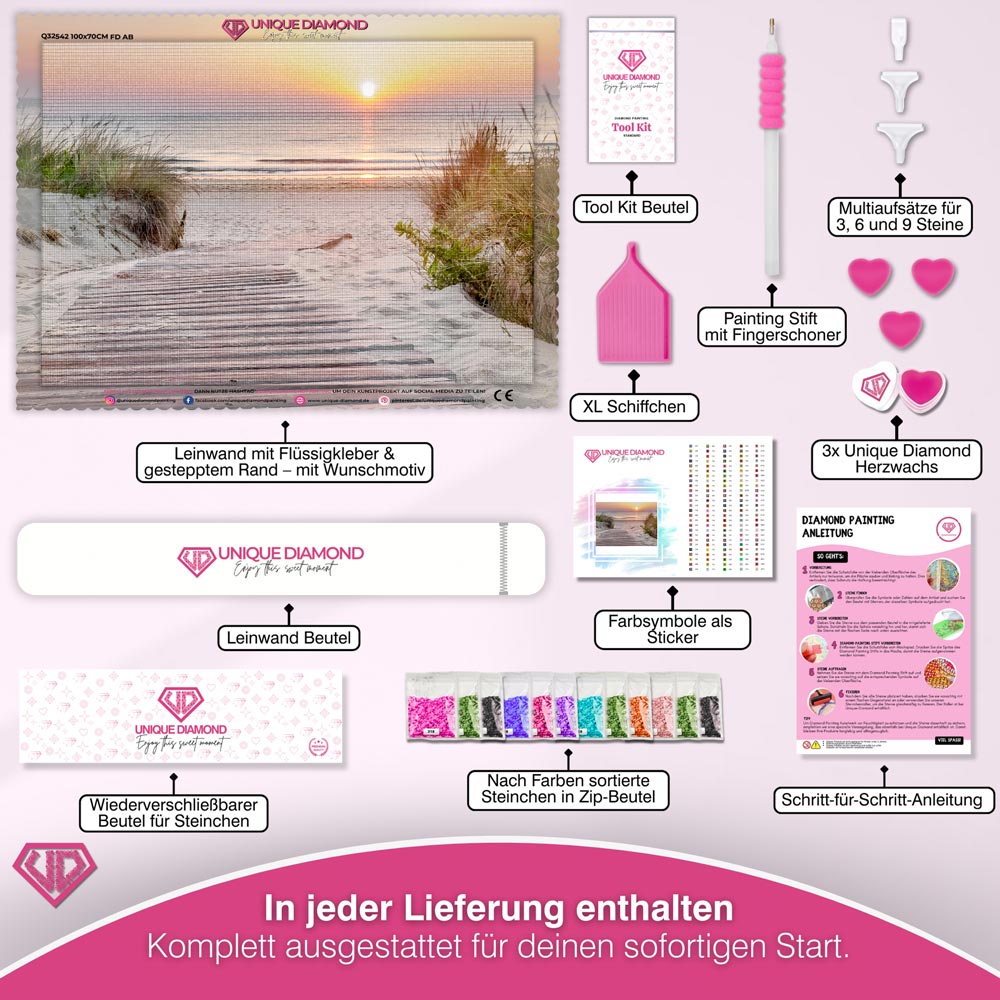 5D Diamant Painting – Weg zum Strand Unique-Diamond