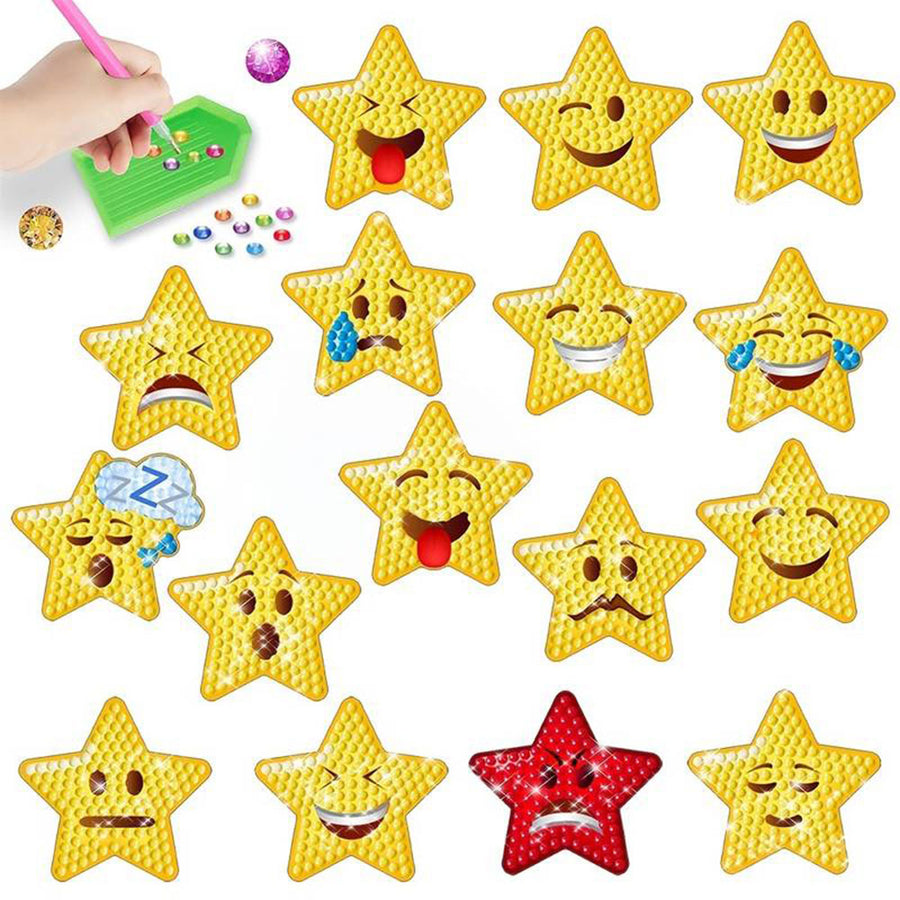 5D Diamond Painting 24 Sticker Emoji für Kinder