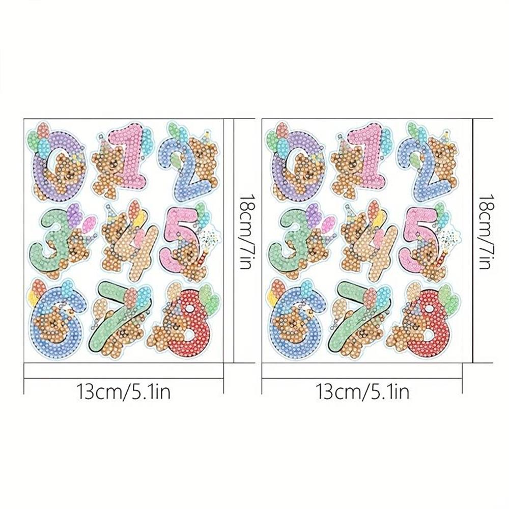 5D Diamond Painting 17 Sticker Zahlen für Kinder | Unique-Diamond