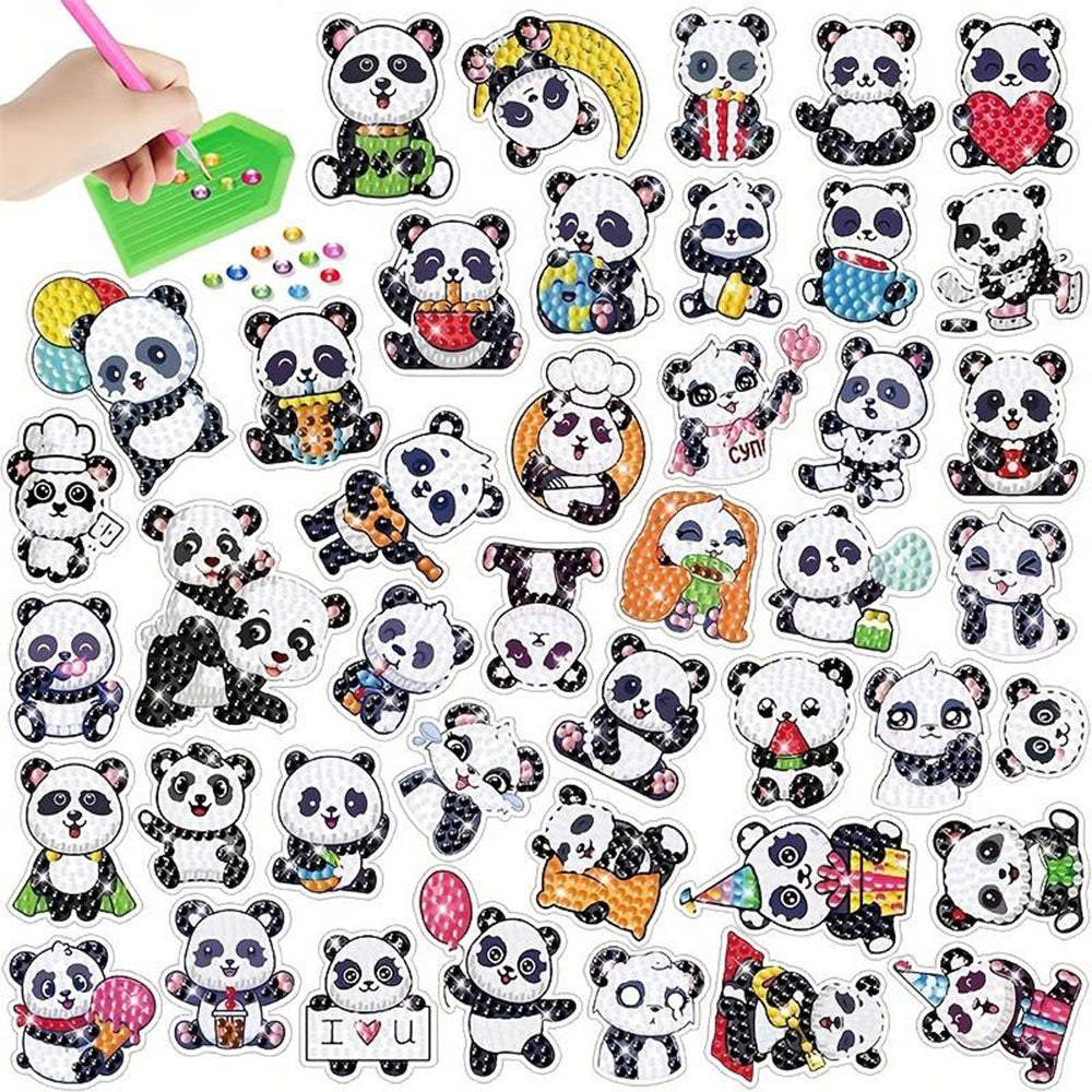 5D Diamond Painting 43 Sticker Set Panda, Unique-Diamond-