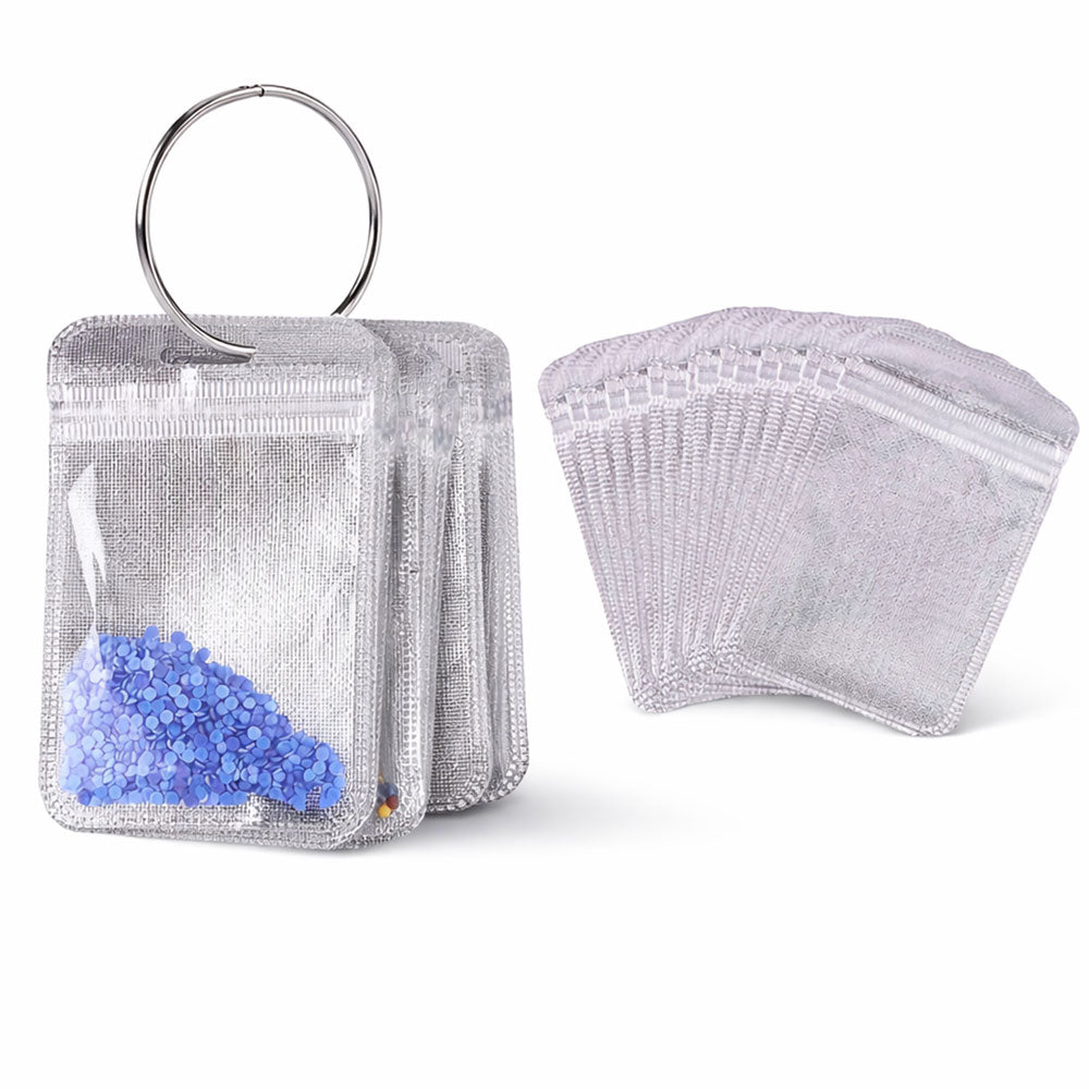 5D Diamond Painting 50 Druckverschlussbeutel und 1 Buchring, Unique-Diamond