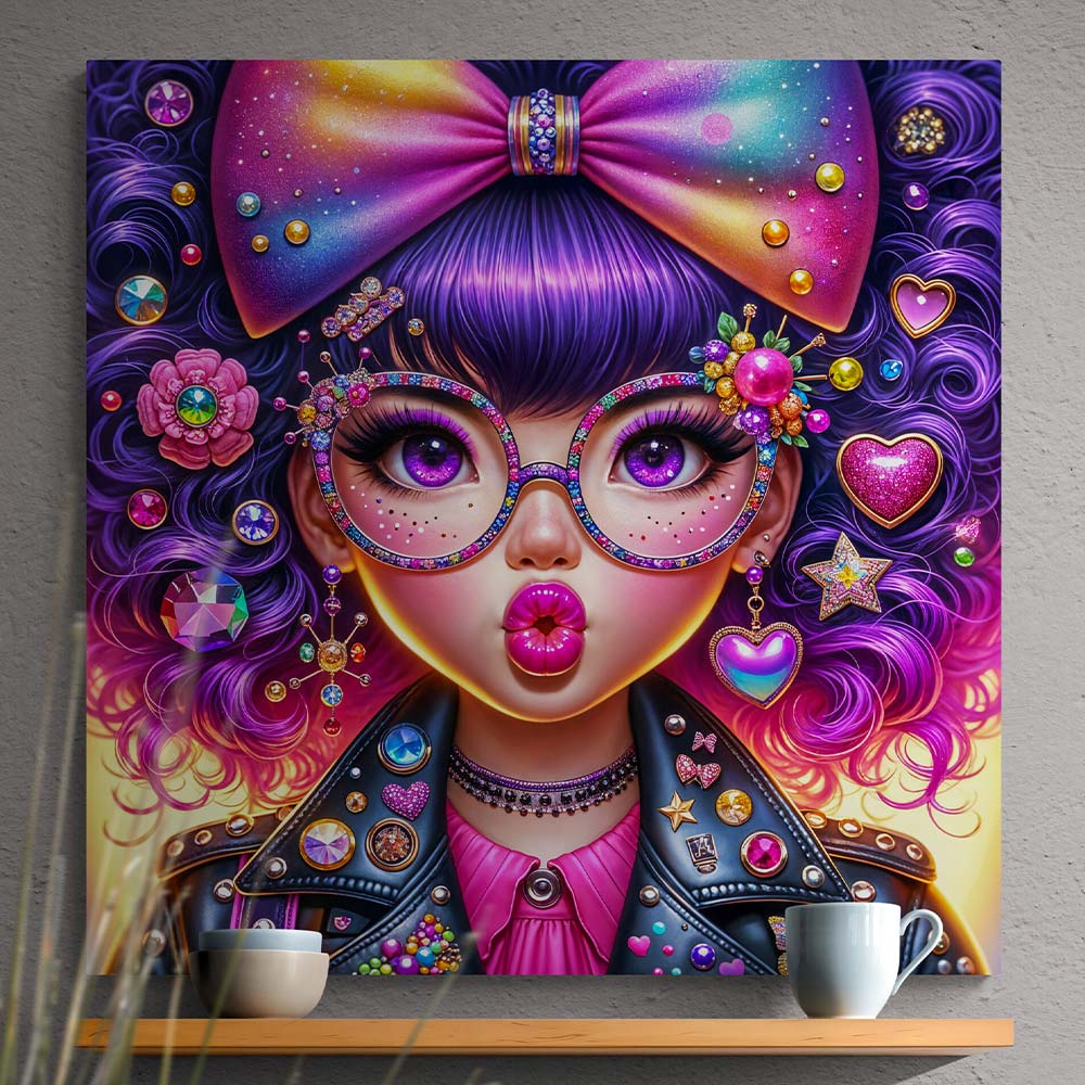 5D Diamond Painting AB-Effekt – Glitzer-Pop Diva, Unique-Diamond