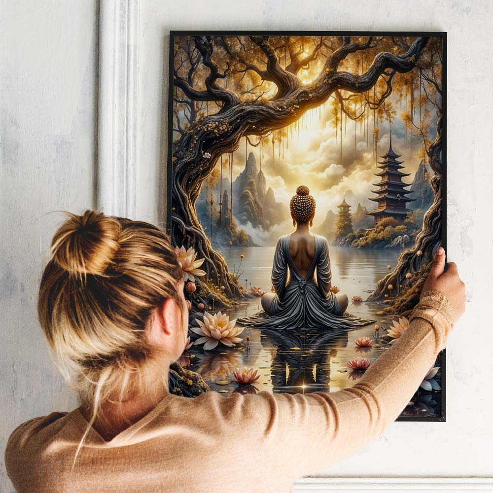 5D Diamond Painting – Lotus-Meditation Unique-Diamond