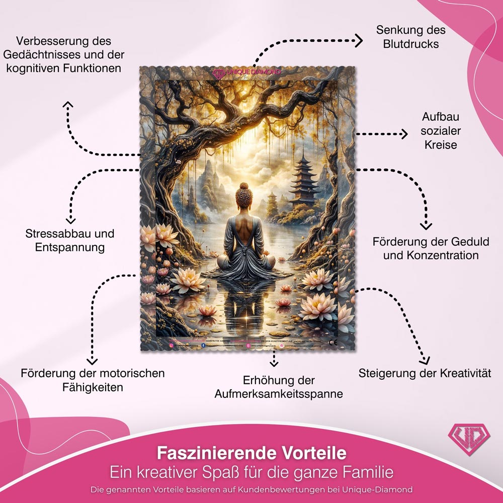 5D Diamond Painting – Lotus-Meditation Unique-Diamond