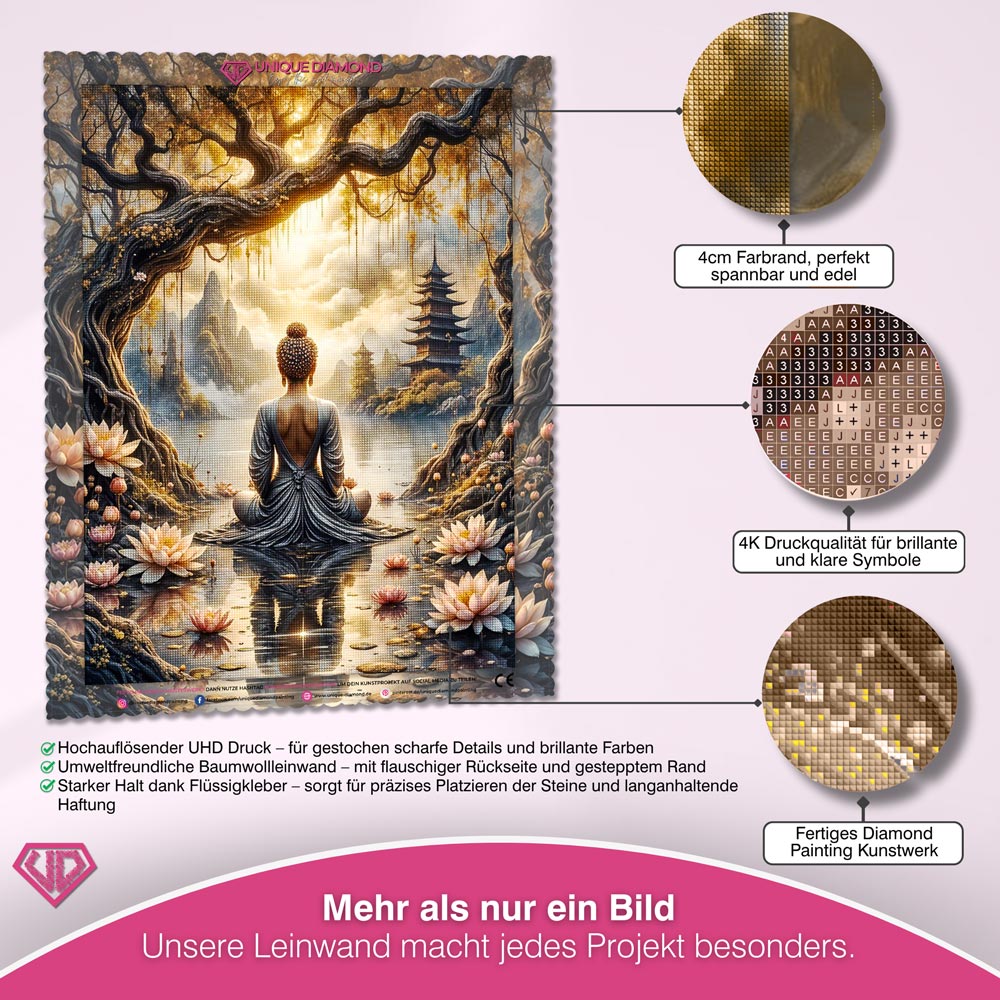 5D Diamond Painting – Lotus-Meditation Unique-Diamond