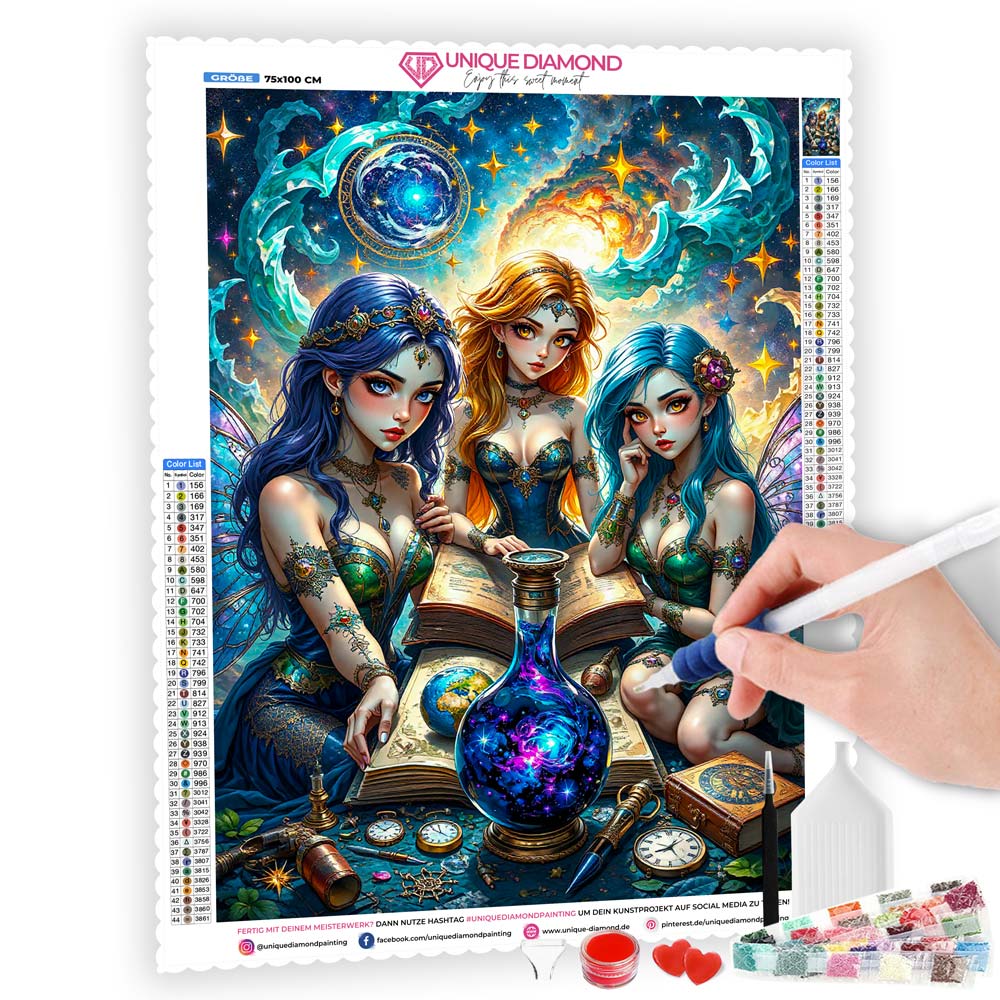 5D Diamond Painting AB Effekt – Magische Zauberfeen des Universums, Unique-Diamond