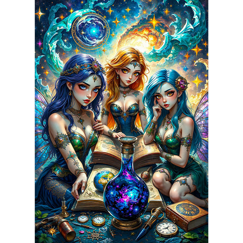 5D Diamond Painting AB Effekt – Magische Zauberfeen des Universums, Unique-Diamond