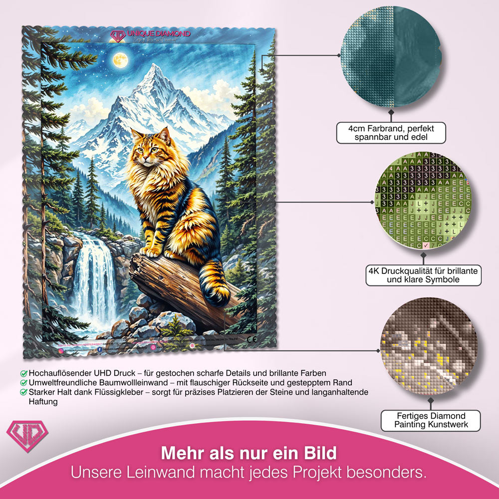 5D Diamond Painting – Majestätische Bergkatze Unique-Diamond