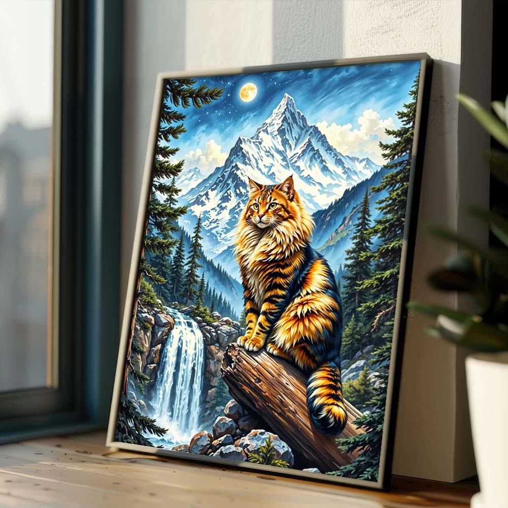 5D Diamond Painting – Majestätische Bergkatze Unique-Diamond