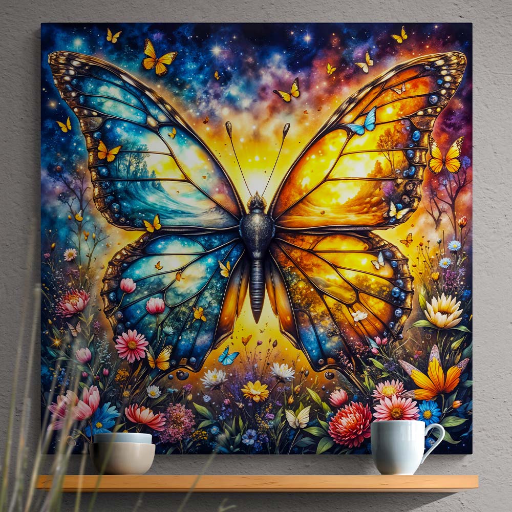 5D Diamond Painting AB-Effekt – Schmetterling der Elemente, Unique-Diamond