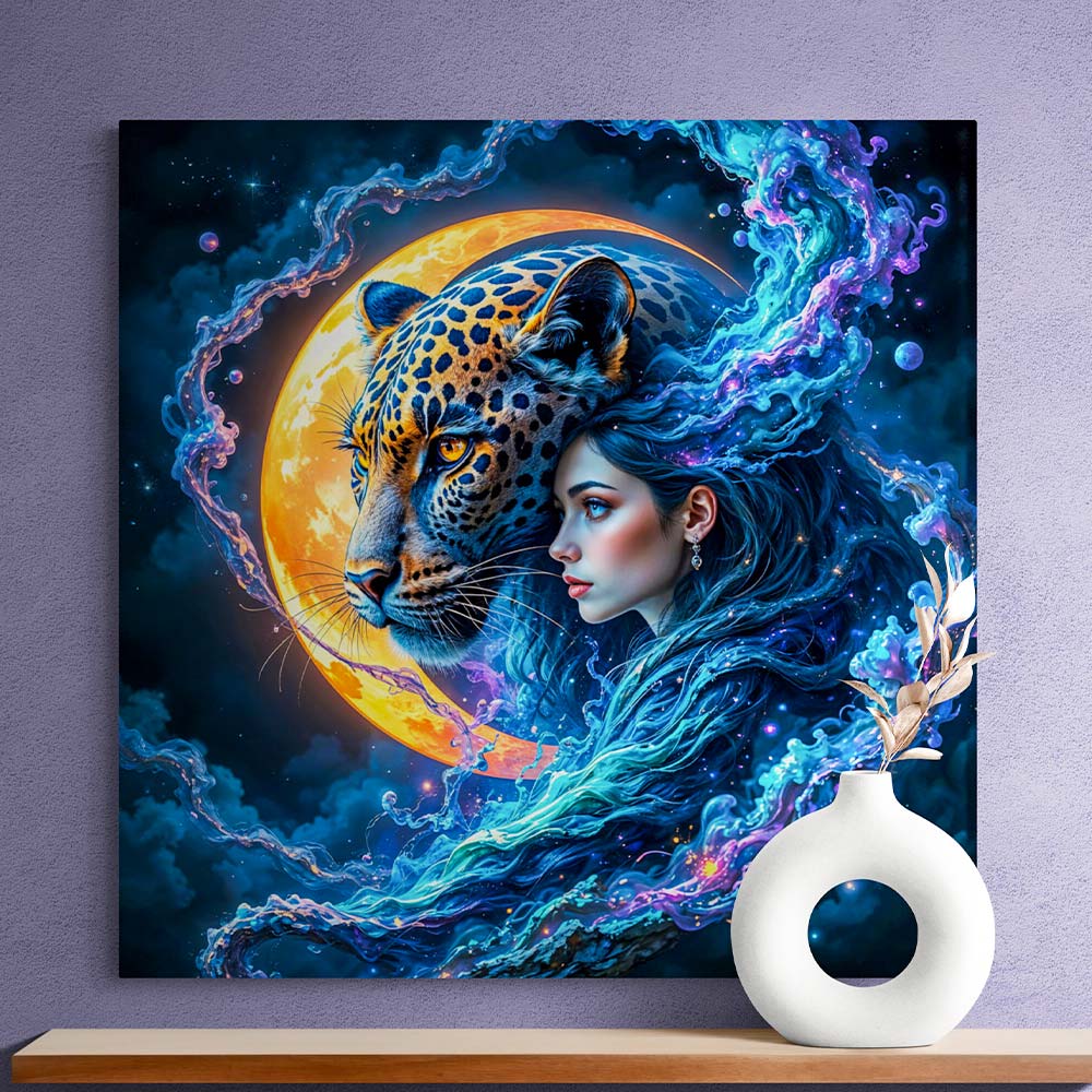 5D Diamond Painting AB Effekt – Selene und der Mondjäger, Unique-Diamond