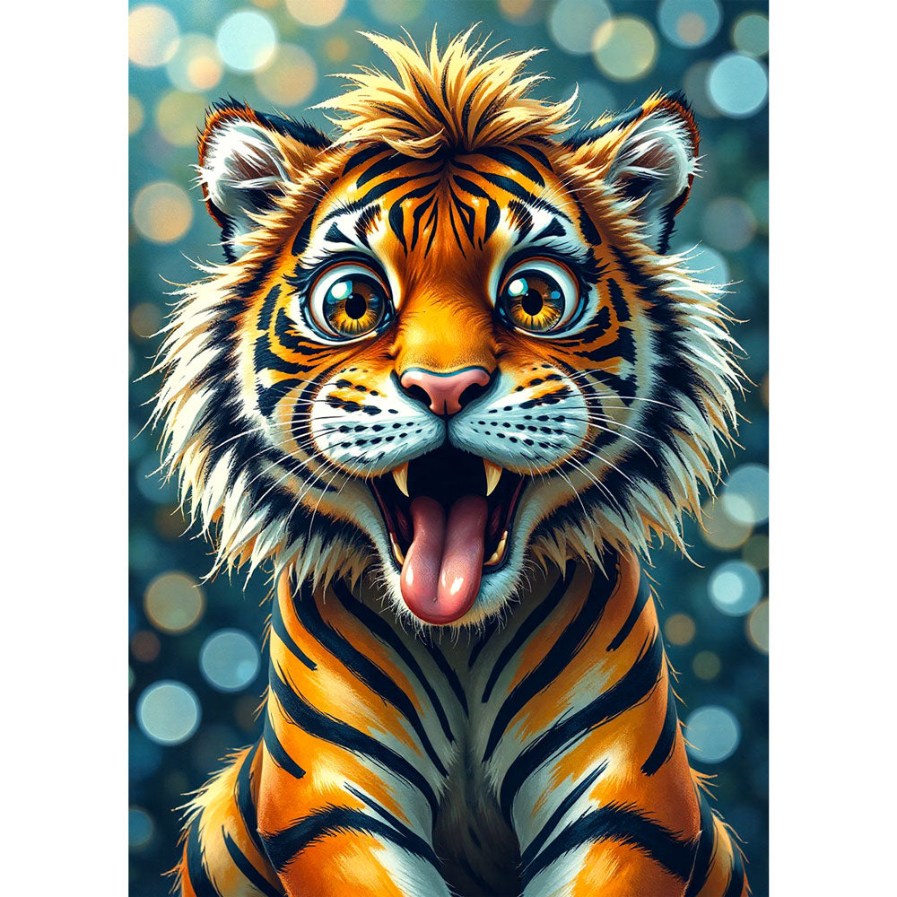 5D Diamond Painting AB Effekt – Taro, der fröhliche Tiger, Unique-Diamond