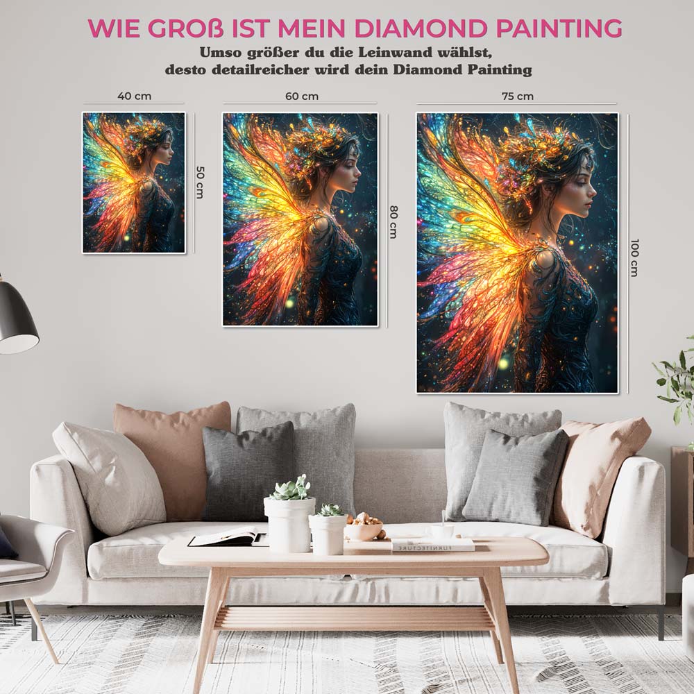 5D Diamond Painting AB Steine - Leuchtende Elfenpracht mit 100 Farben, Unique-Diamond