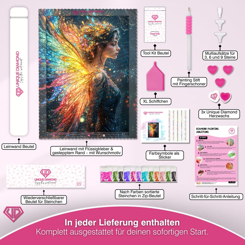 5D Diamond Painting – Leuchtende Elfenpracht Unique-Diamond