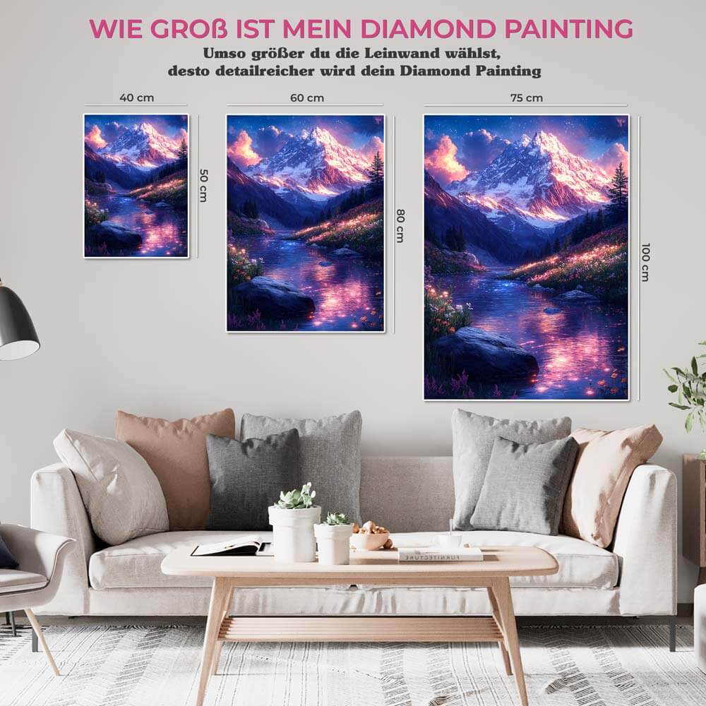 5D Diamond Painting AB Steine - Mystische Berglandschaft, Unique-Diamond