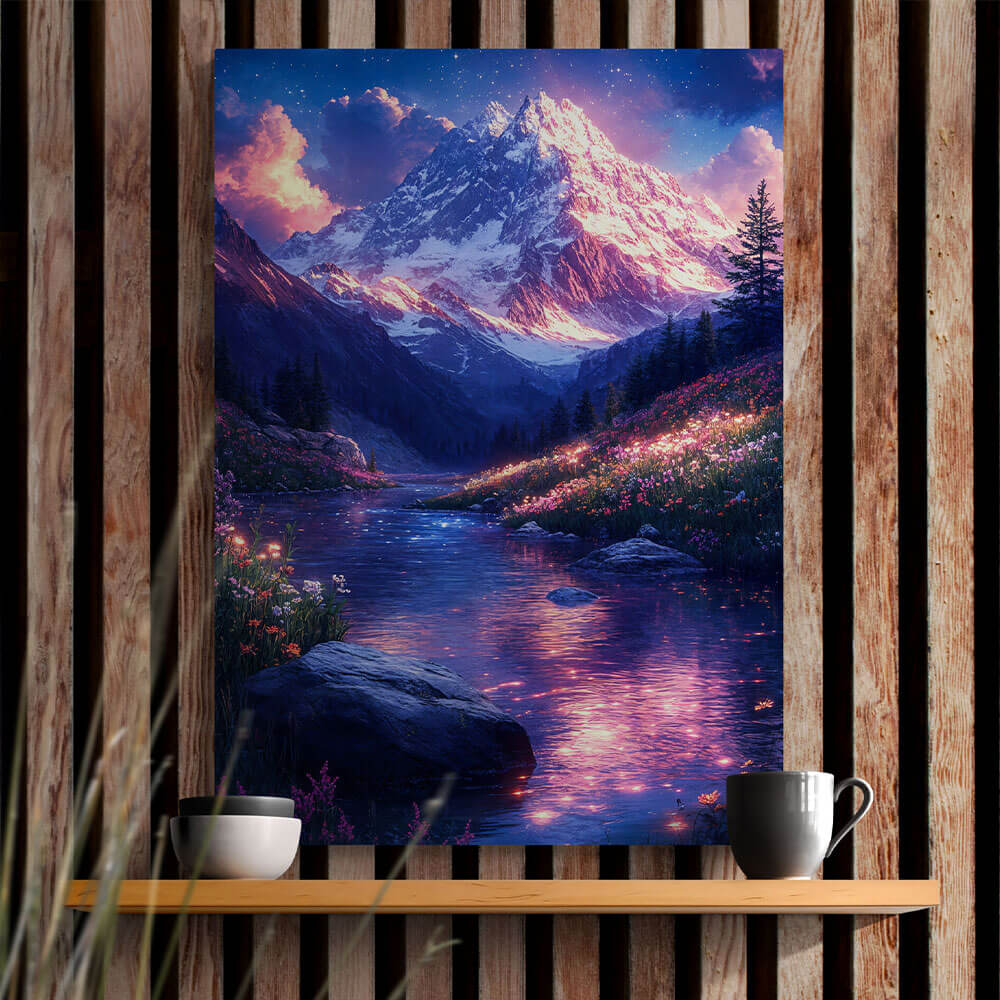 5D Diamond Painting AB Steine - Mystische Berglandschaft, Unique-Diamond