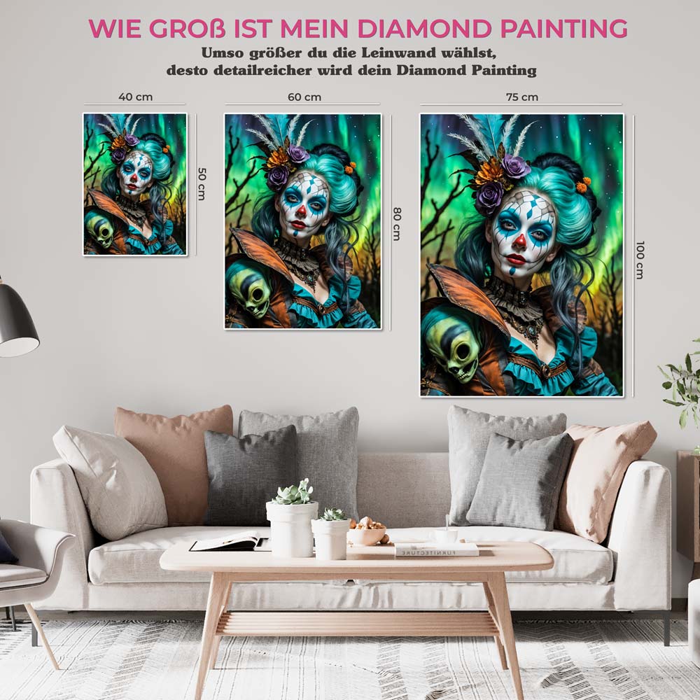 5D Diamond Painting AB Steine - Mystische Maskerade mit 100 Farben, Unique-Diamond