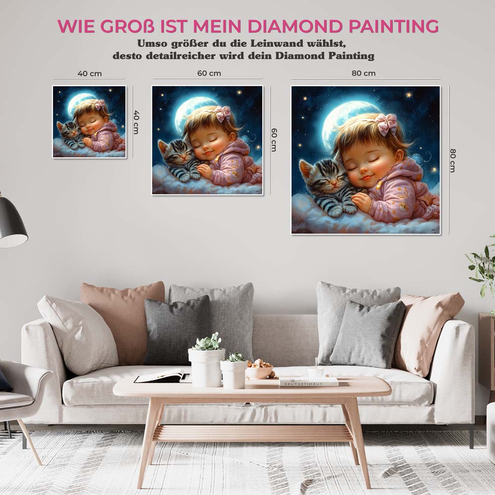 5D Diamond Painting AB Steine - Schlafende Sternenkinder, Unique-Diamond