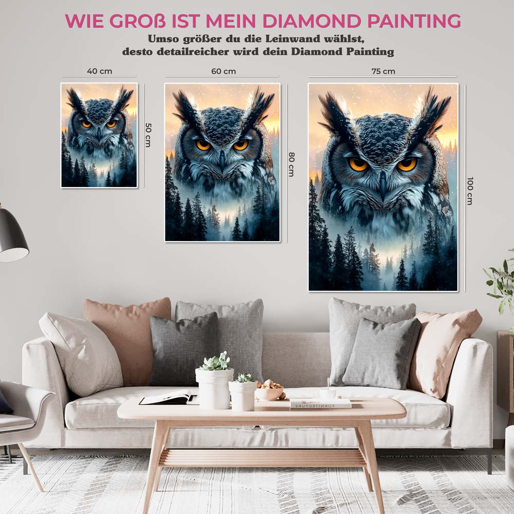 5D Diamond Painting AB Steine - Wächter der Dämmerung mit 100 Farben, Unique-Diamond