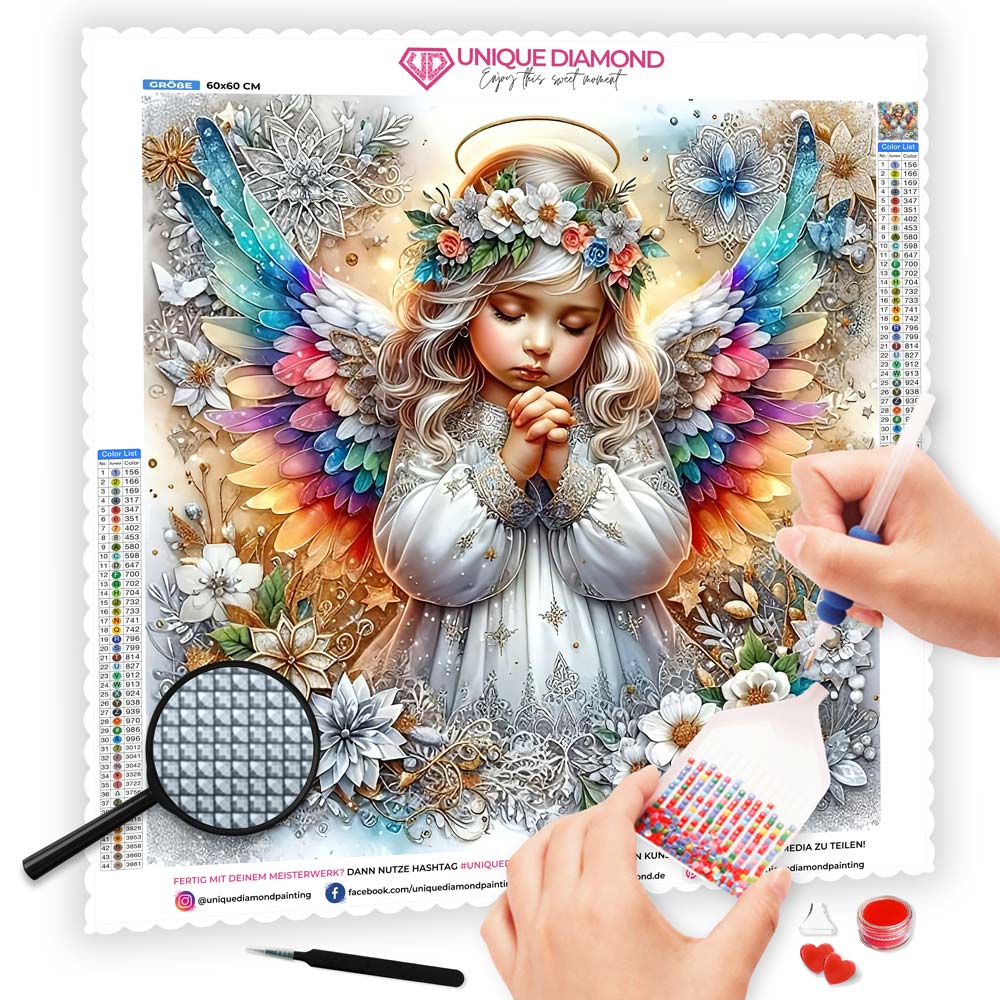 5D Diamond Painting AB Steine Angel, Unique-Diamond