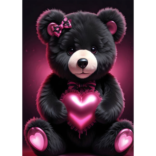 5D Diamond Painting AB Steine Bear With Heart, Unique-Diamond