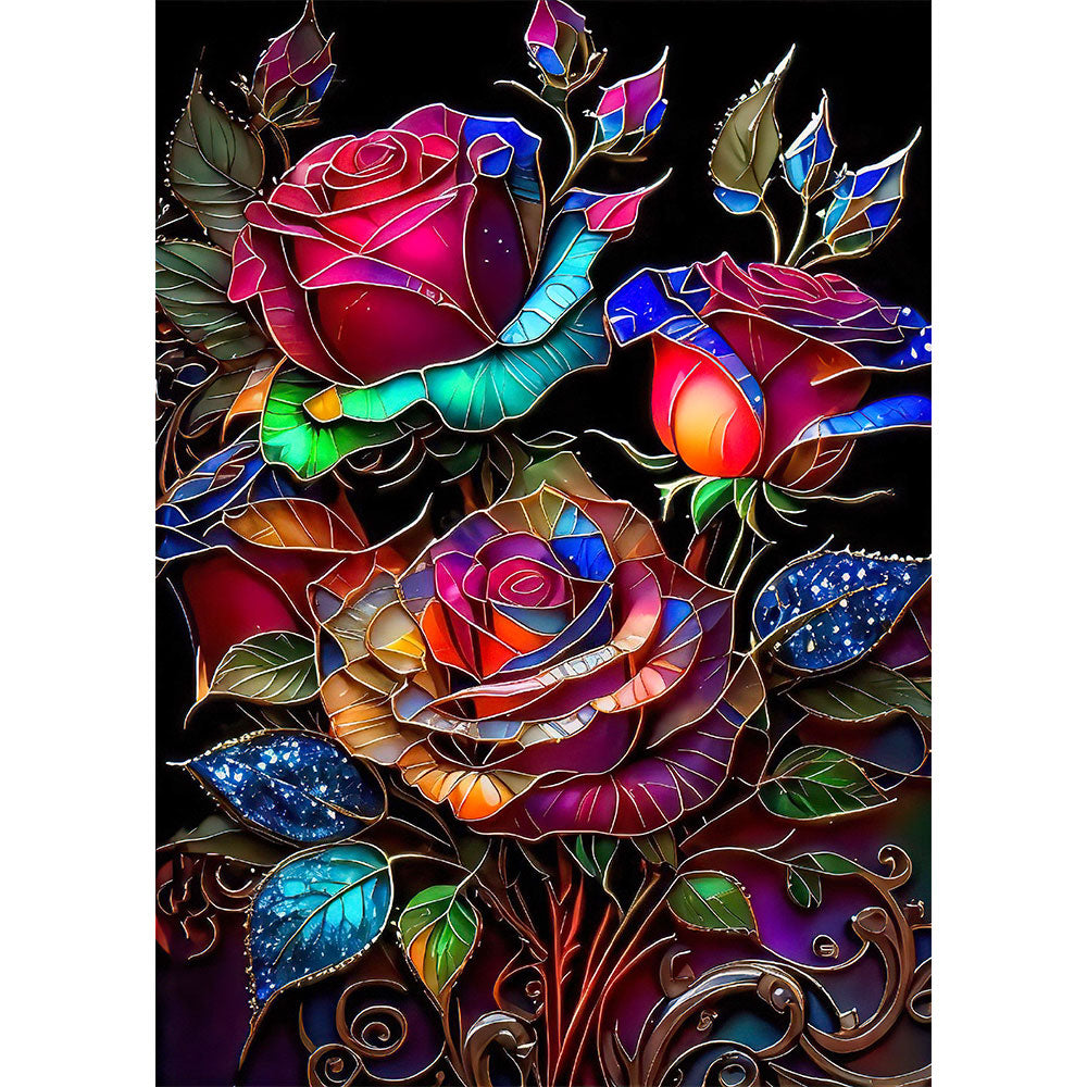 5D Diamond Painting AB Steine Beautiful Roses, Unique-Diamond