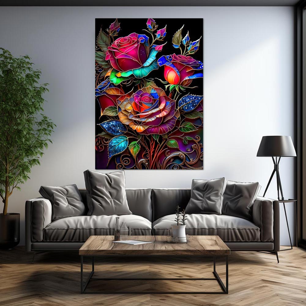 5D Diamond Painting AB Steine Beautiful Roses, Unique-Diamond