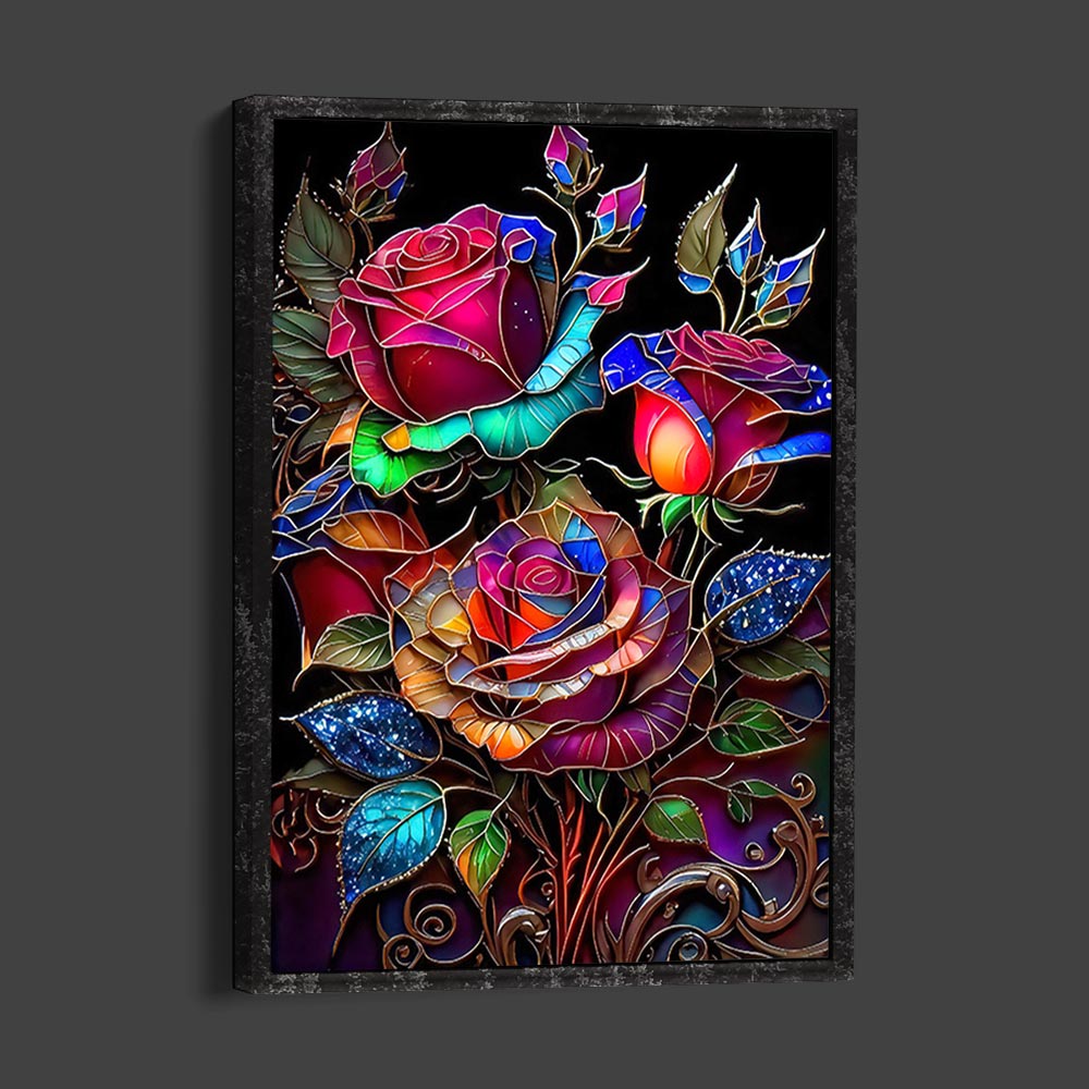 5D Diamond Painting AB Steine Beautiful Roses, Unique-Diamond