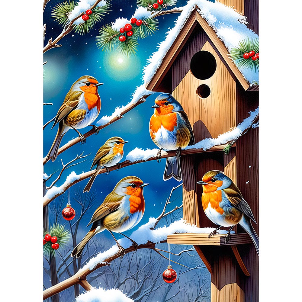 5D Diamond Painting AB Steine Bird Family