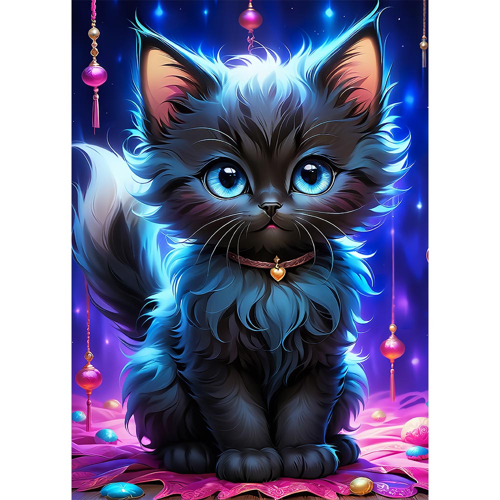 5D Diamond Painting AB Steine Black Cat, Unique-Diamond