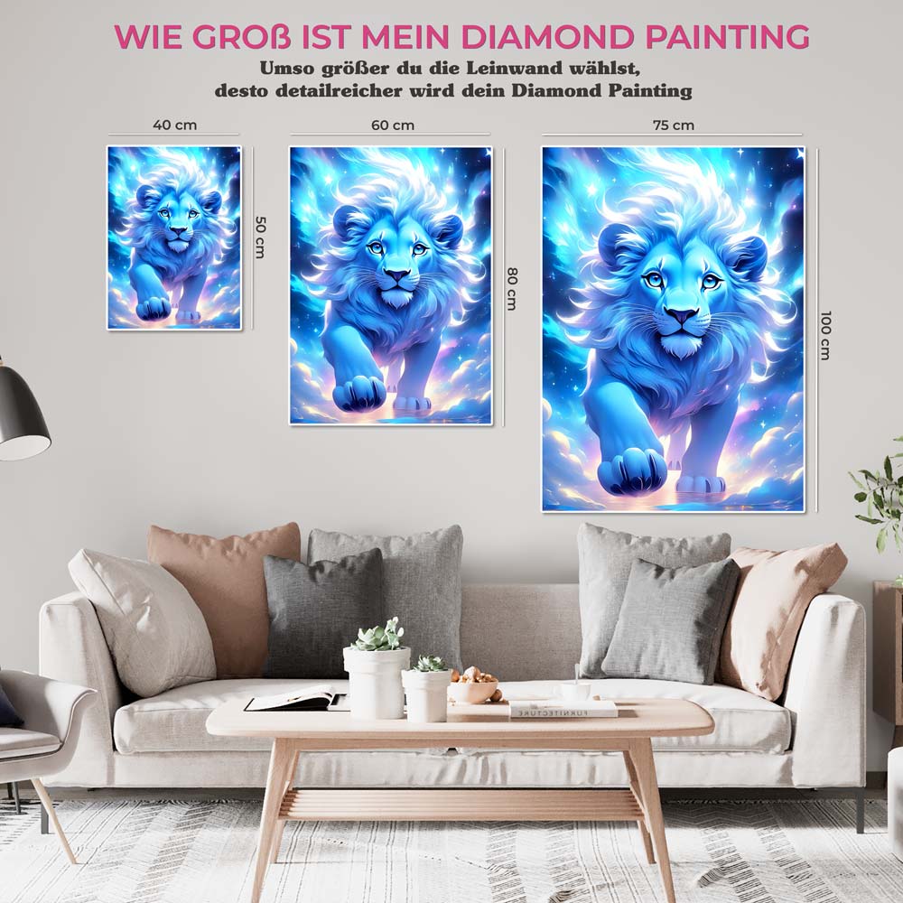 5D Diamond Painting AB Steine Blue Lion, Unique-Diamond