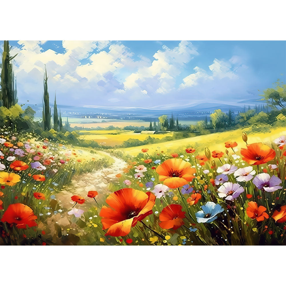 5D Diamond Painting AB Steine Blumen Landschaft, Unique-Diamond