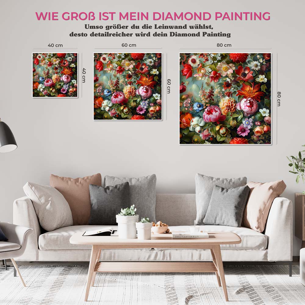 5D Diamond Painting AB Steine Blumenbad mit 100 Farben, Unique-Diamond-