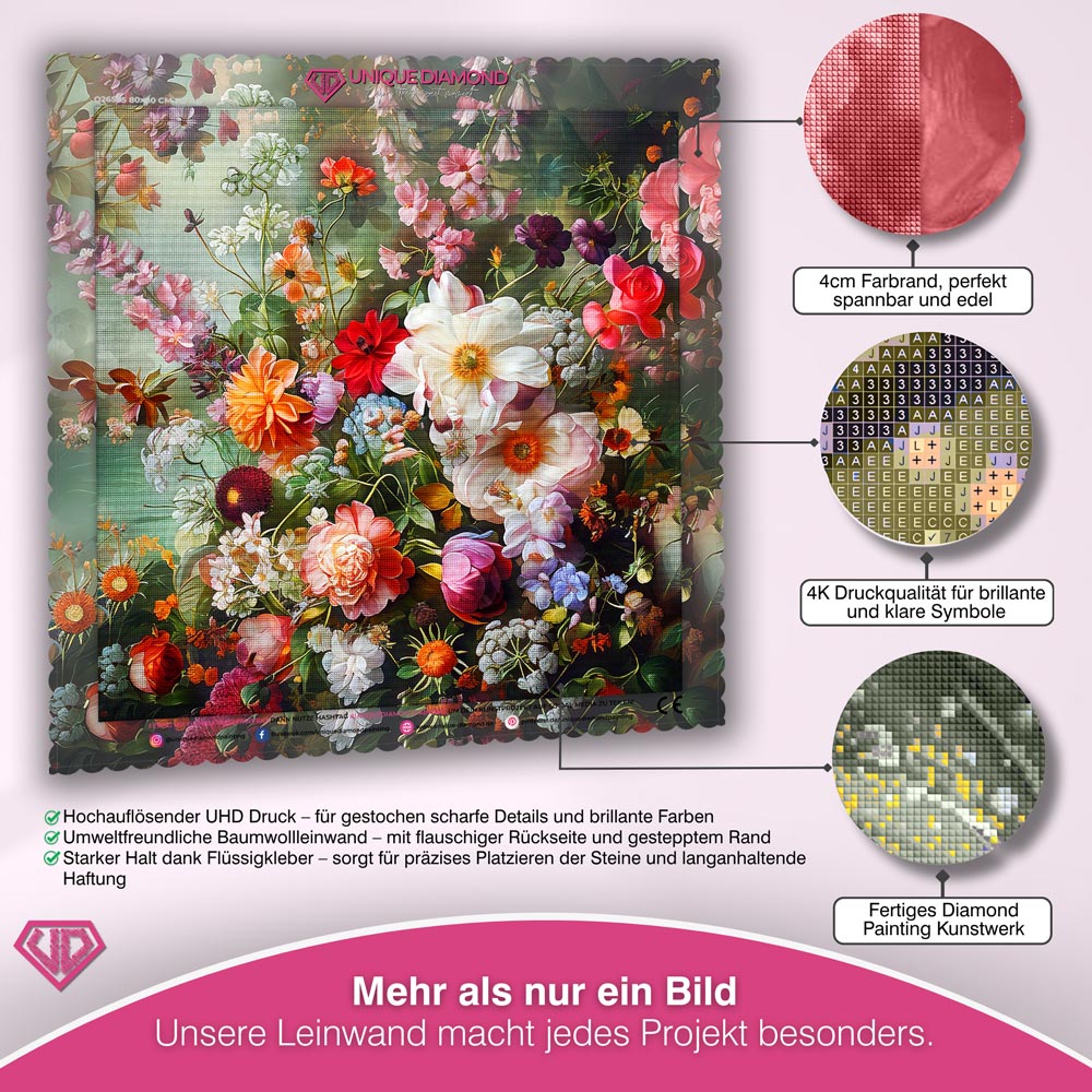5D Diamond Painting – Blumenbad Unique-Diamond