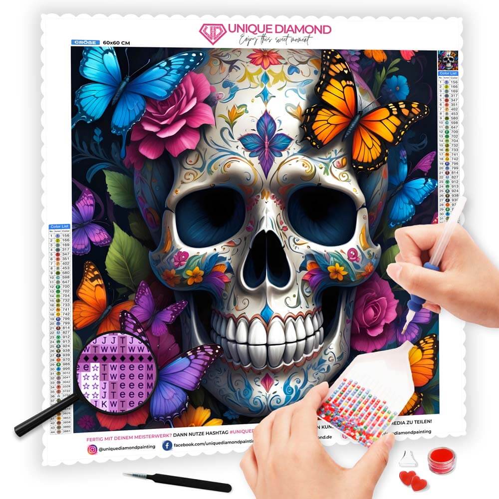 5D Diamond Painting AB Steine Butterfly Guardians mit 100 Farben, Unique-Diamond