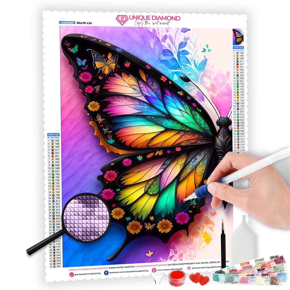 5D Diamond Painting AB Steine Butterfly, Unique-Diamond