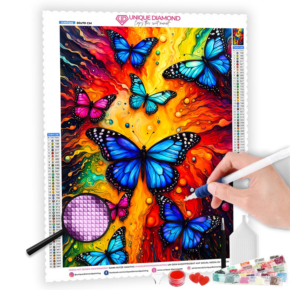 5D Diamond Painting AB Steine Butterfly, Unique-Diamond