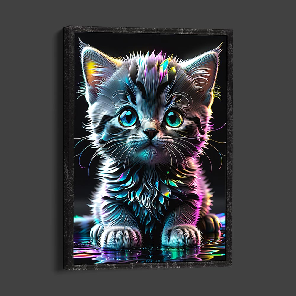 5D Diamond Painting AB Steine Cat mit 100 Farben, Unique-Diamond