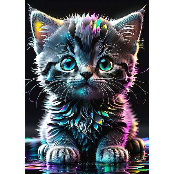 5D Diamond Painting AB Steine Cat mit 100 Farben, Unique-Diamond