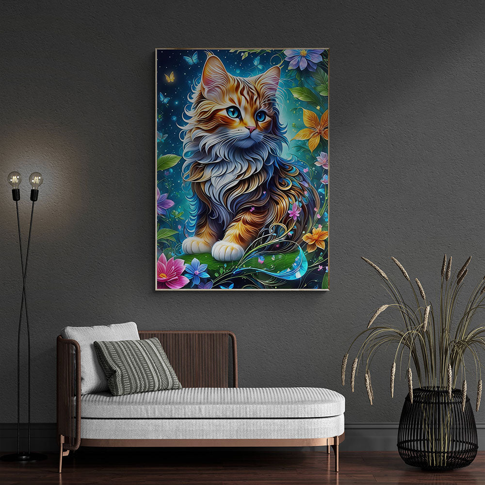 5D Diamond Painting AB Steine Cat In Paradise, Unique-Diamond