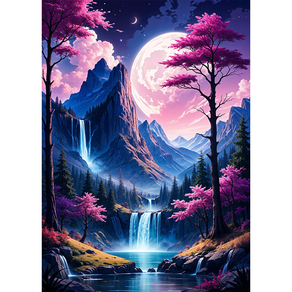 5D Diamond Painting AB Steine Celestial Forest mit 100 Farben, Unique-Diamond