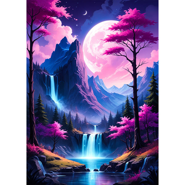 5D Diamond Painting AB Steine Celestial Forest mit 100 Farben, Unique-Diamond