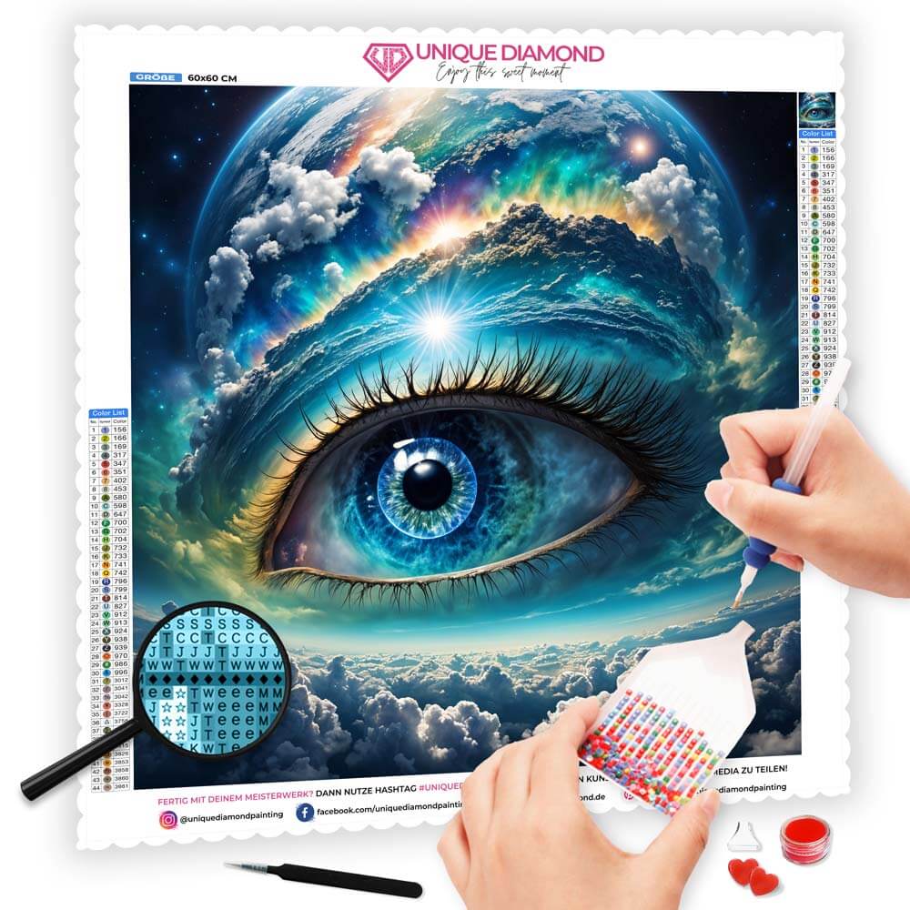 5D Diamond Painting AB Steine Celestial Vision mit 100 Farben, Unique-Diamond