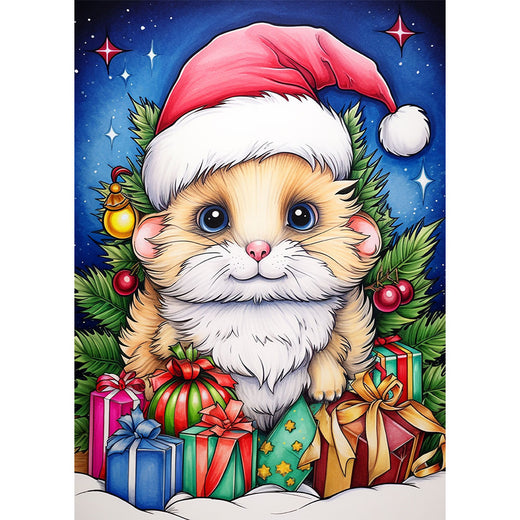 5D Diamond Painting AB Steine Christmas Guinea Pig, Unique-Diamond