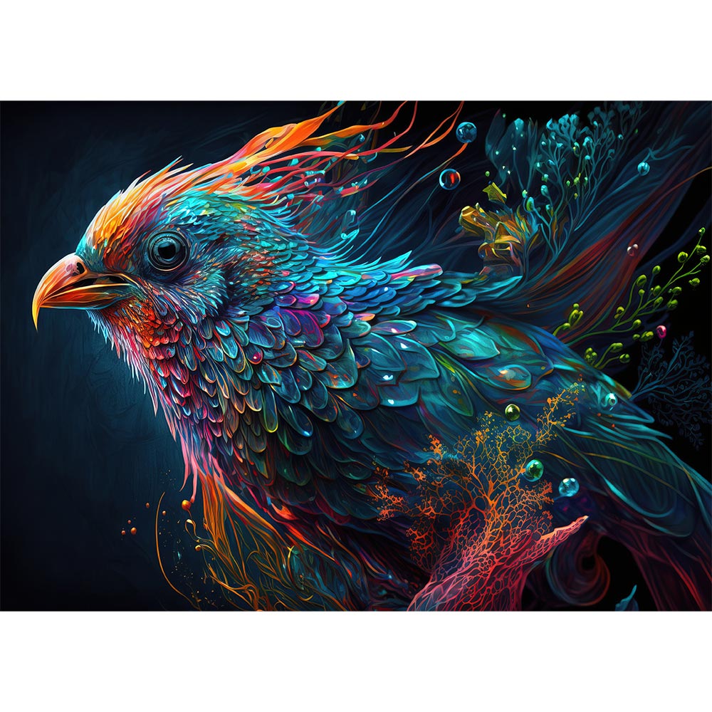 5D Diamond Painting AB Steine Colorful Bird, Unique-Diamond