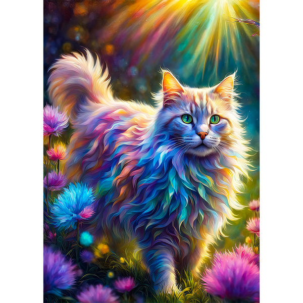 5D Diamond Painting AB Steine Colorful Cat, Unique-Diamond