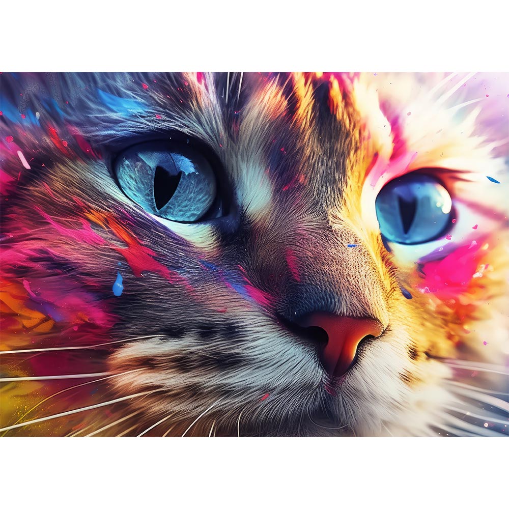 5D Diamond Painting AB Steine Colorful Cat, Unique-Diamond