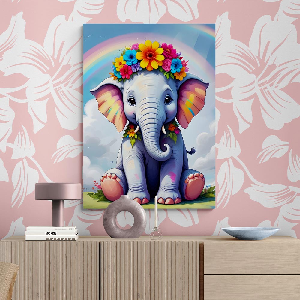 5D Diamond Painting AB Colorful Stuffed Elephant mit 100 Farben, Unique-Diamond